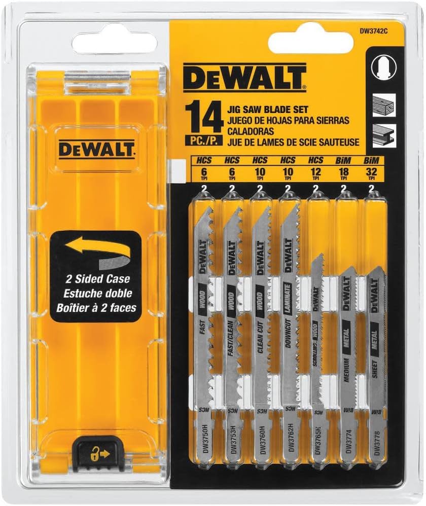 DEWALT DW3742C 14-Piece T-Shank Jigsaw Blade