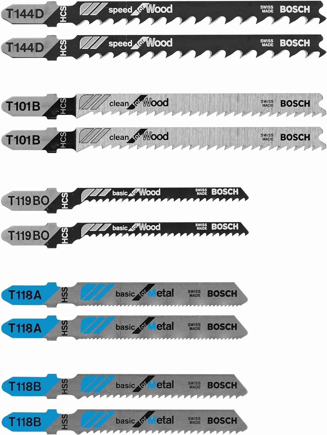 BOSCH T5002 T-Shank Multi-Purpose Jigsaw Blades